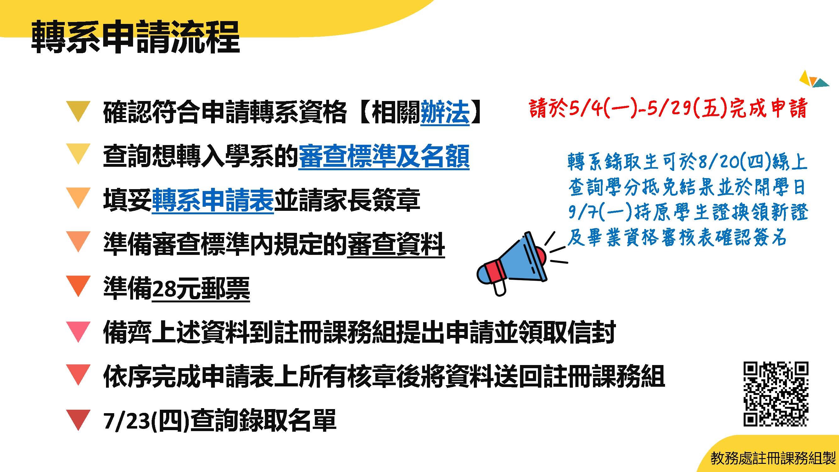轉系申請流程