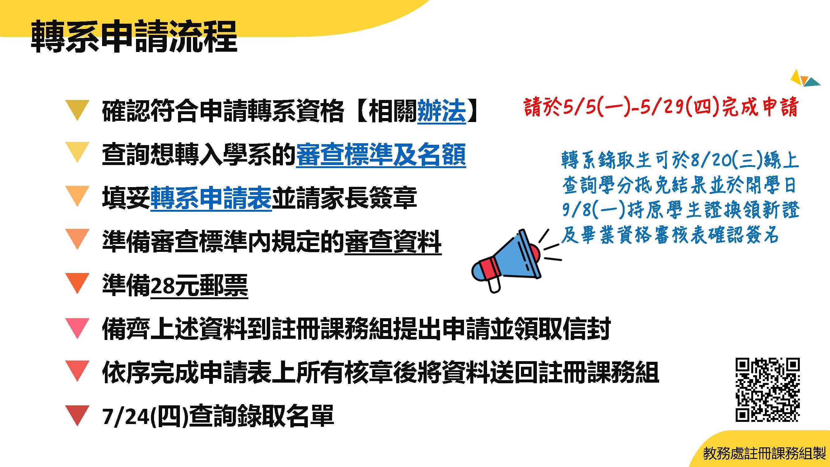 轉系申請流程